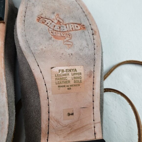 Freebird Enya Lace Up Flat Women 9 Beige Leather Boho Ankle Tie Pointed Toe Shoe - Picture 15 of 15